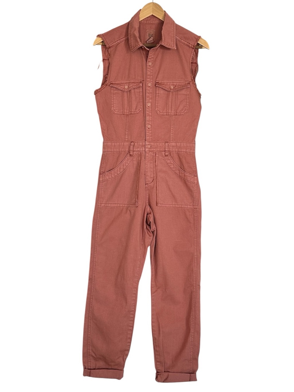 Billabong Rust-Red Sleeveless Utility Jumpsuit